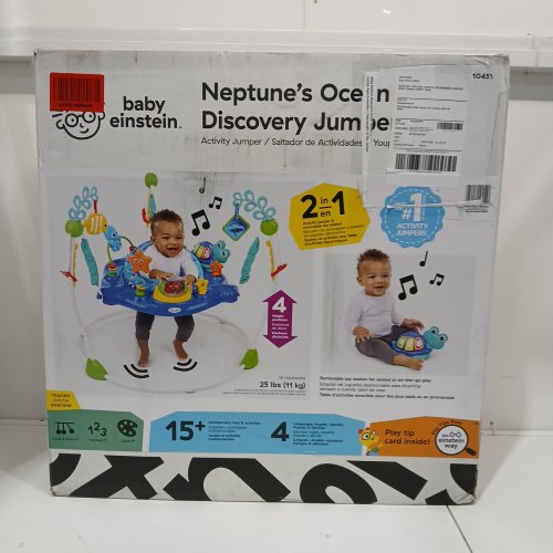 Baby Einstein Neptune's Ocean Discovery Jumper with Adjustable Height - 15+ multi-sensory toys/activities - 4 languages - Multi-colour (Model: 10455) image 2