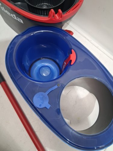 vileda easywring rinse clean 2 tank spin mop and bucket system with adjustable 24"-48" handle - blue/grey (model: 168467) image 4