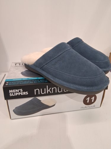 men's nuknuuk slip on scuff slippers - 11 - blue/grey (style : 5588011) image 2