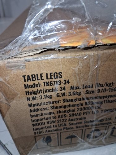 4PK VEVOR DIY METAL FURNITURE HAIRPIN TABLE LEGS - 18" - BLACK (MODEL: tk6713-18) image 3