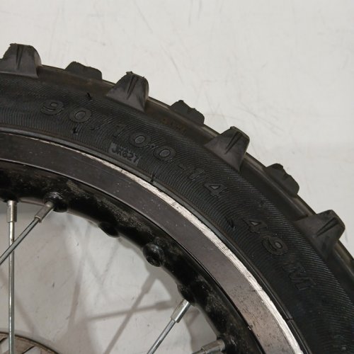 Complete rear wheel for dirt bike - 90/100 -14 - black image 5
