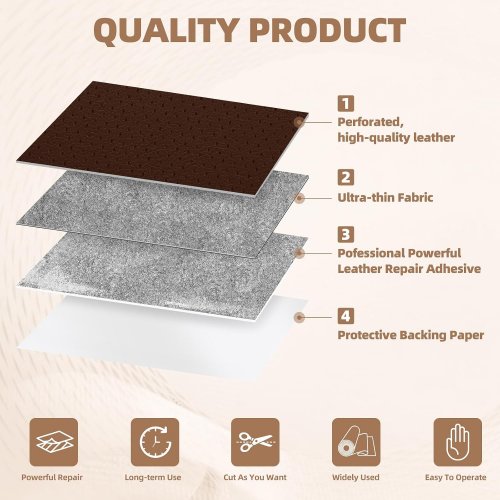 Shagoom Leather Repair Patch - 35" x 79" -  Perforated Coffee (Model: 6EJ9) image 3