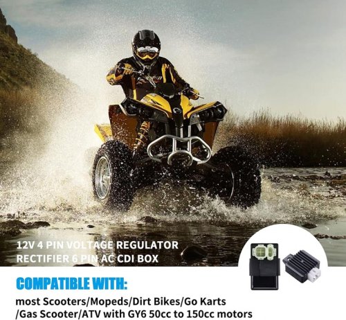 JINGKE 12V 4 Pin Voltage Regulator Rectifier FOR Dirt Bikes/Go Karts/Gas Scooter/ATV Moped Scooter image 3