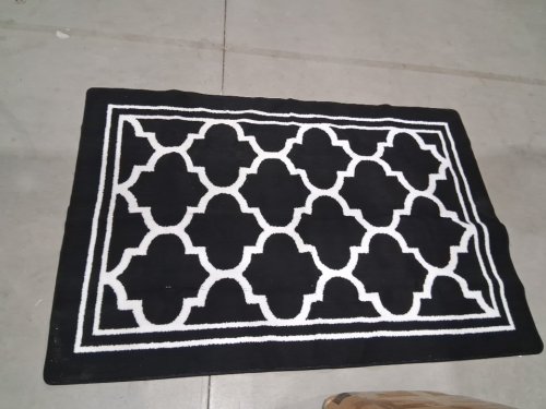 antislip outdoor door mat - 4ft x 6ft - black/white image 3