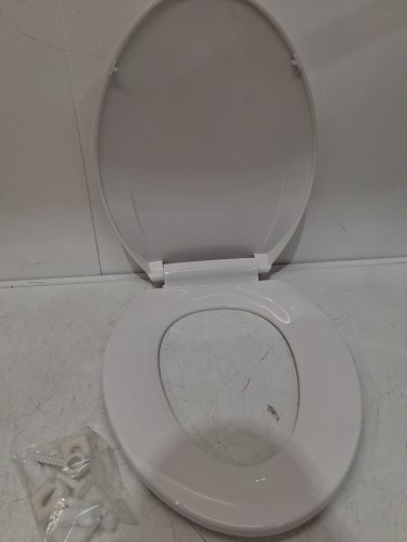 Garvee elongated soft close easy clean plastic toilet seat - 19" - white - (model: pho_11gxk800) image 4