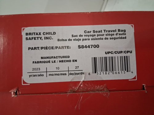 Britax Car Seat Travel Bag FOR INFANT SEAT OR STROLLER ACCESSORY - MAX 96LB - BLACK - (MODEL: S844700) image 4