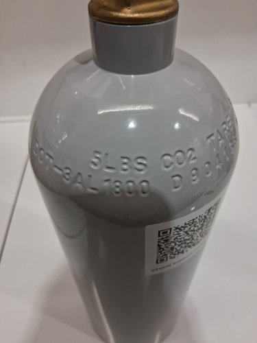 CO2 Tank Aluminum ALLOY Cylinder with CGA320 Valve - 5LB - 1800 PSI - Grey (Model: RY-175-3000-H-01) image 4