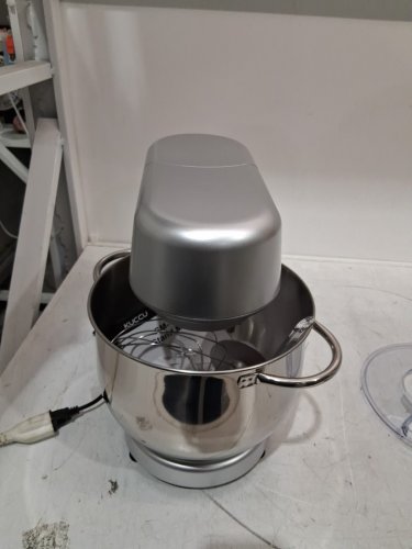 kUCCU 6-speed tilt-head electric stand mixer with splash guard & hook, whisk & beater- 8.5qt - 660w - silver - (model:sm-1508) image 5