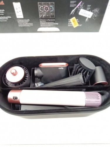 6PC DYSON i.d curly + coily airwrap multi styler and hair dryer with bluetooth - pink / rose gold ( model: hs08) image 11