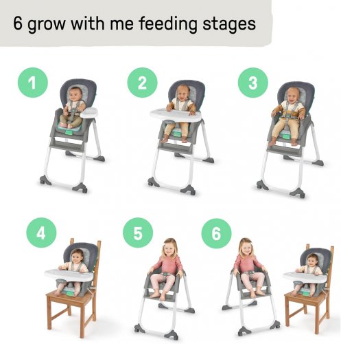 ingenuity full course convertible 6-in-1 highchair - 6m-5y - astro/grey (model: 13108) image 2