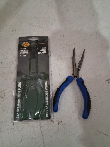 Black nickel plated steel straight nose pliers - 8.5" - blue (model: crp8.5/3052913) image 3