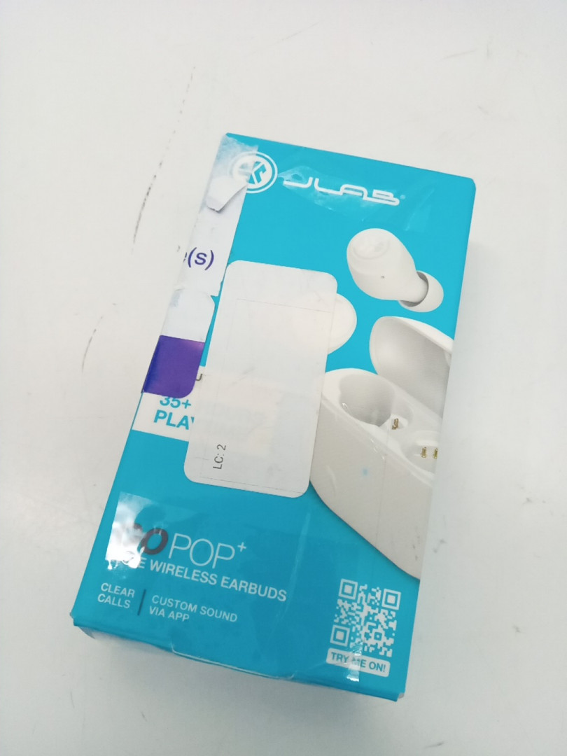 JLab gopop+ true BLUETOOTH wireless earbuds with charging case - 35+ hours playtime - CLOUD (model: ebgairpoprwht124) image 2