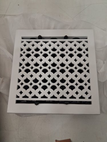 prima decorative cast iron aluminum floor register with damper - 10" x 10" - white (model: vr100) image 4