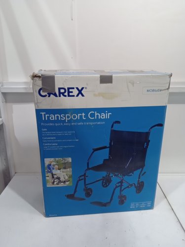 CAREX FOLDABLE TRANSPORT WHEELCHAIR - 300Lbs capacity - blue/black (model: a33677) image 3