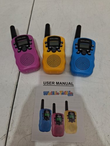 3pk kids sanjoin walkie talkies - 5.5" - blue/pink/yellow (model: t-388) image 3