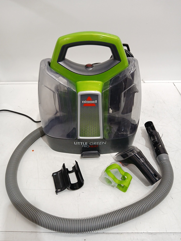 BISSELL LITTLE GREEN PROHEAT PORTABLE DEEP CLEANER/SPOT CLEANER WITH SELF-CLEANING HYDRORInSE TOOL - GREEN/GREY (MODEL: 2513B / 2513n) image 3