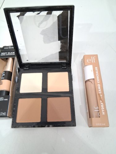 4 assorted elf makeup products - assorted  sizes, types and uses - eyeliner / concealer / powder face palette image 4