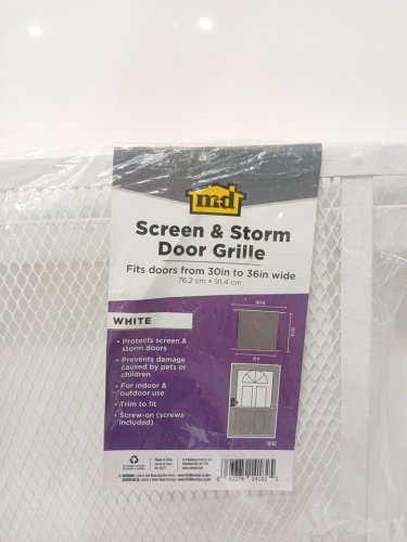 MD BUILDING PRODUCTS PATIO SCREEN AND STORM DOOR GRILLE, 30" X 36" - WHITE (MODEL: 14182) image 4