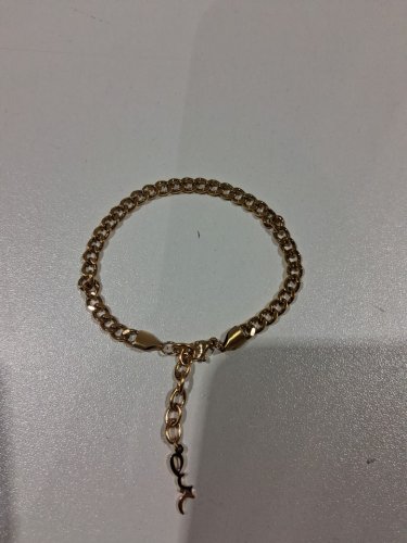 Cuban link adjustable bracelet with "Sabr, صَبْر/patience" drop charm - 7" - 8.5"/15mm charm/5mm width - gold image 3
