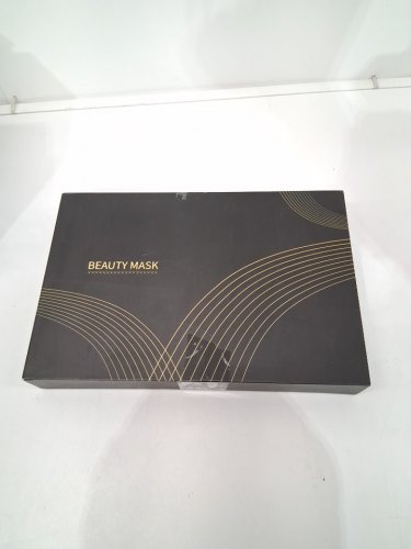 2pc led light therapy mask set for face and neck - 7 colour modes - black/yellow image 2