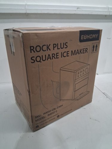 EuHomy Rock Plus Square Ice Maker - 2" Ice Cubes - Black / Silver (IM032-C) image 2