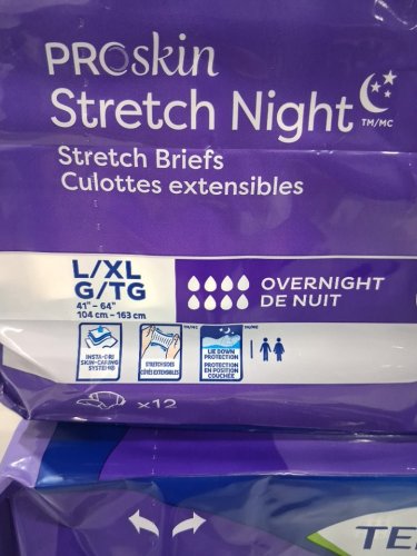 48PK TENA unisex proSKIN OVERNIGHT Stretch briefs - LARGE/XL image 3