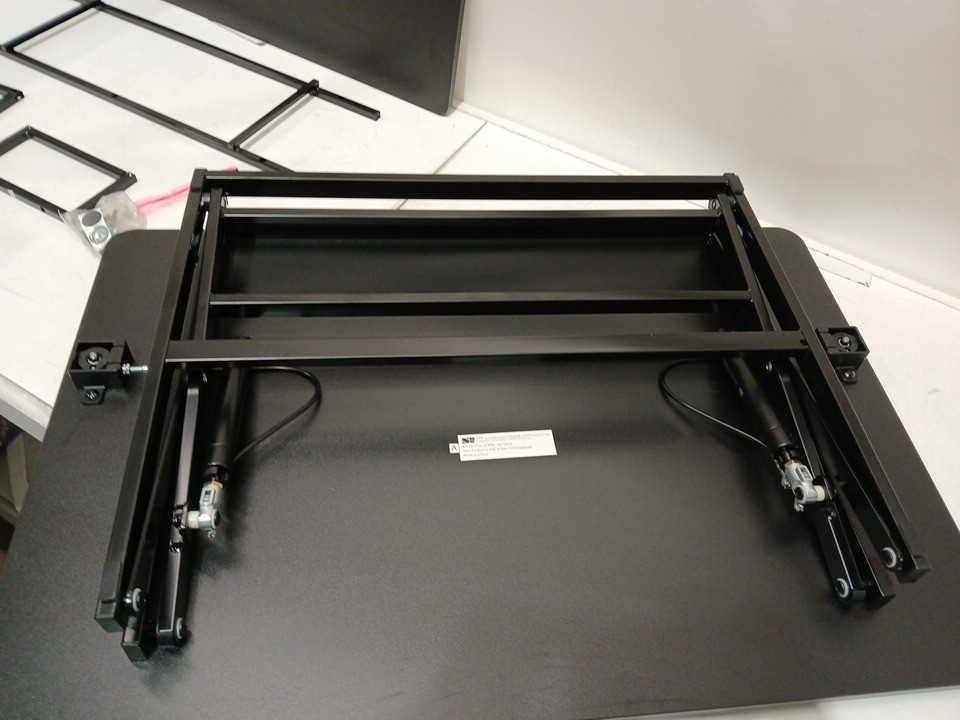 SIMPLE HOUSEWARE STANDING DESK CONVERTER - 36" PNEUMATIC HEIGHT ADJSUTABLE WITH MONITOR RISER - BLACK (MODEL: OD-82B-K#YT04) image 4