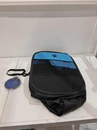 ZuHucpts Portable Foldable Pet Playpen Tent WITH COLLAPSIBLE Travel Bowl - EXTRA LARGE - 40" x 40" x 24" - BLACK/BLUE image 5