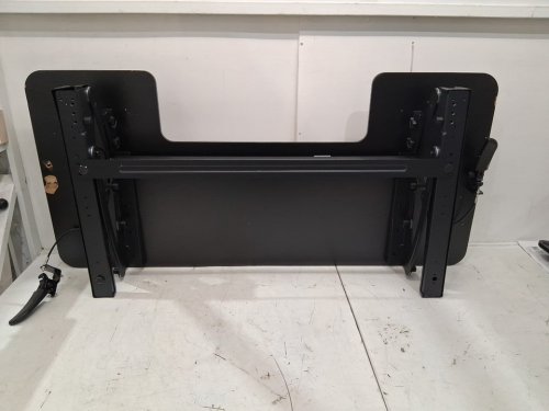 vivo height adjustable standing desk converter riser with keyboard tray - 47" x 22" - black - (model: desk-v048v) image 6