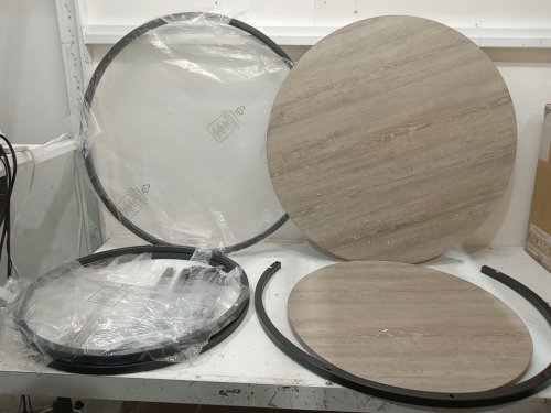 2pc censi modern round nesting coffee table - 24" - grey (model: nc800rgw) image 3