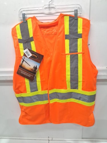 MEN'S PIONEER ANTIMICROBIAL MESH-BACK SURVEYOR VEST - LARGE - RED/YELLOW/GREY - (STYLE: 6678) image 2