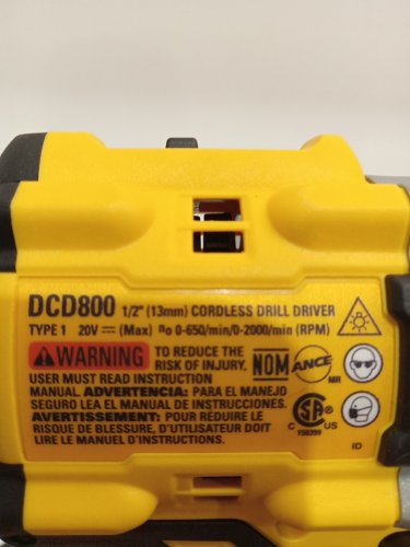 Dewalt 20V Max Brushless Compact 1/2" Drill/Driver with Metal Chuck And Led Light - Tool Only (Model: DCD800) image 5