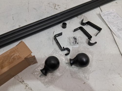 Vimayta adjustable curtain rod with Round Finials - 1" rod - 28"-  48" - matte black (model: A2412054/248) image 4