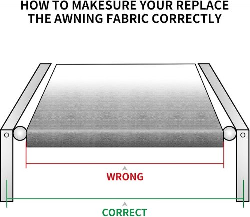 Richeer Waterproof RV Awning Fabric Replacement for 16ft Awnings - 15ft 2" - Grey image 3