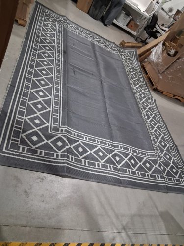 deorab reversible outdoor area rug - 9ft x 12ft - grey/white image 2