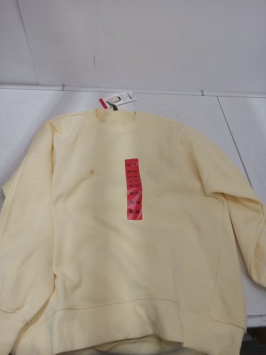 women's lazypants Double Knit Fleece Crewneck Sweatshirt - MEDIUM - YELLOW (STYLE: 1970090) image 2