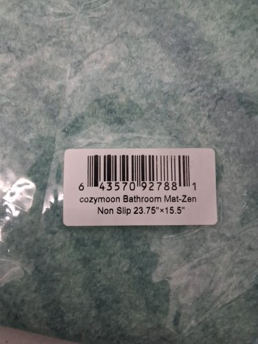 cozymoon non slip super absorbent bathroom mat - 23.7" x 15.5" - green zen garden image 4