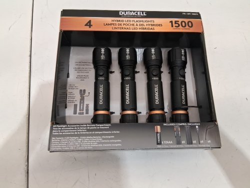 4pk Duracell HYBRID LED Flashlights - 1500Lm - black (MODEL:1806270) image 2