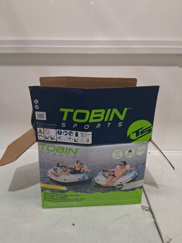 2PK Tobin Sports Whitewater Rush River Tubes WITH CUPHOLDERS - 56" - 100KG CAP - BLUE/WHITE (MODEL: 1985304) image 2