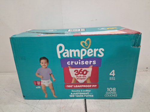 108PK PAMPERS CRUISERS 360 DEGREES 100% LEAKPROOF FIT DIAPERS - SIZE 4 (23LB - 37LB) image 2