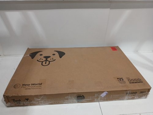 NEW WORLD PRODUCTS DOUBLE DOOR FOLDING METAL DOG CRATE - INCLUDES LEAK-PROOF PLASTIC TRAY - 36"L x 23"W x 25"H - BLACK (MODEL: B36DD) image 2