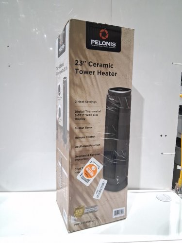 pelonis 23" Indoor standing Digital Ceramic tower Heater with 2-heat settings & remote control - 1500w - black (model: phf151rsukca) image 2