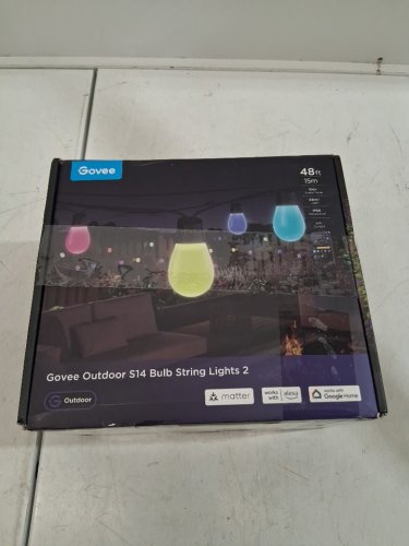 govee s14 outdoor rgbic led string lights with app control - 48ft - black (model: H702A) image 4