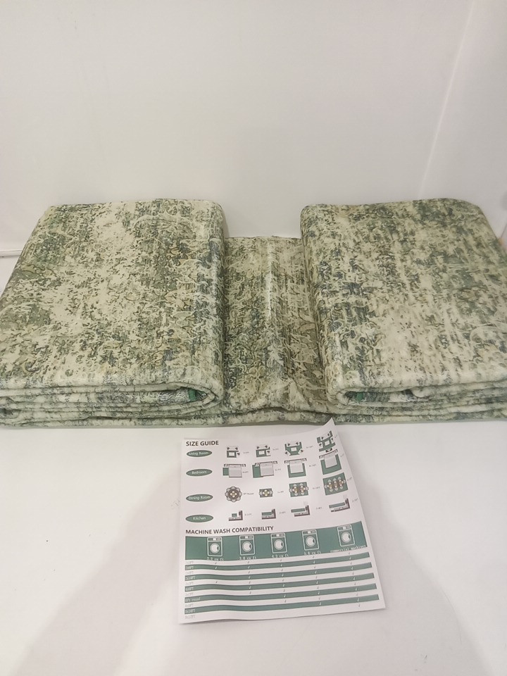 Boho Vintage Pattern Non-Slip Indoor Area Rug - 9ft x 6ft - VINTAGE DARK GREEN image 4