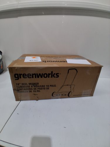 GreenWorks 16" Reel Lawn Mower with Grass Catcher - Green (Model: 25052) image 2