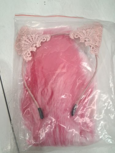 2pc Cat Ears and Small stainless steel Butt Plug Tail - Pink Ears / Pink Tail Hot Pink-tip image 2