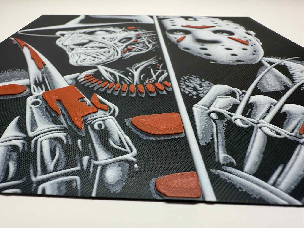 8"x8" 3D Printed - Freddy vs. Jason- Textured Photo image 2