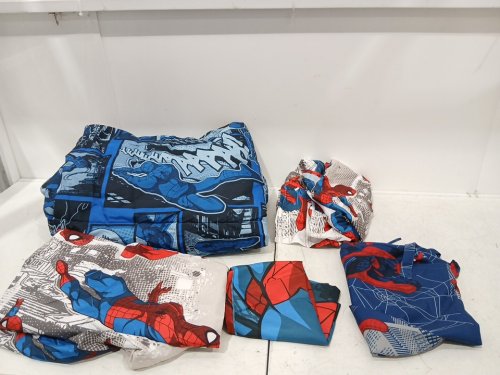 4PC Spider-Man Superhero Microfiber Twin Bed Set - BLUE / MARVEL PATTERN image 3