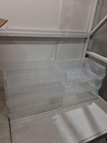 6pk akro-mils akrobins plastic Space-Saving Stackable Bins - 11" x 11" x 5" - semi-clear (model: 30235) image 3