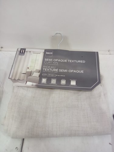 Woven Linen Look Curtain Panel- 54'' x 84'' -Natural (MODEL:51873.Z.02) image 2